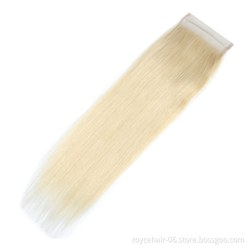 100% Brazilian Human Hair Bundles with Lace Closure Ombre Color 100% Human Hair Extensions OT Silver Hair